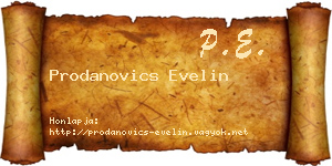 Prodanovics Evelin névjegykártya