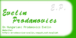 evelin prodanovics business card